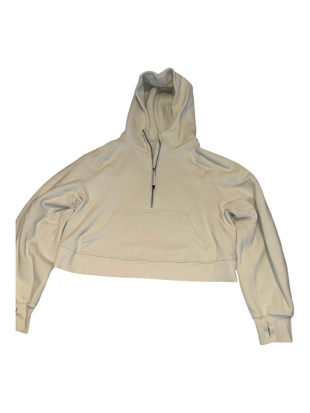Lululemon Scuba Cropped Cream Half-Zip Hoodie